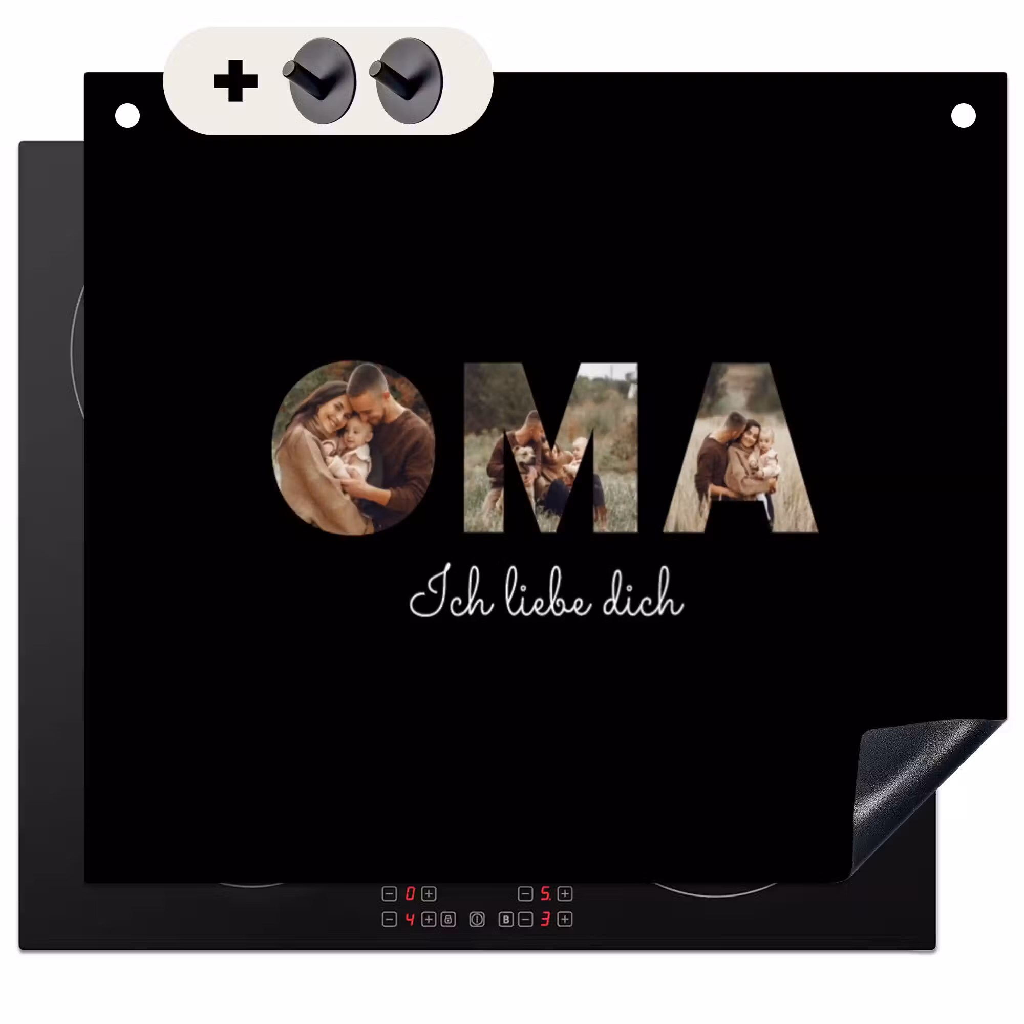 2 in 1 Personalisierbare Herdabdeckplatte - Oma Mit Fotos