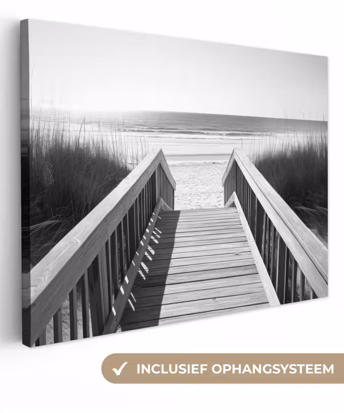 Leinwandbild - Steg - Holz - Strand - Meer