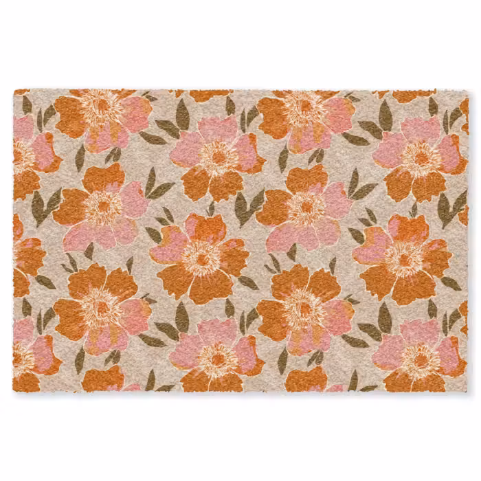 Fußmatte - Blumen - Motiv - Retro