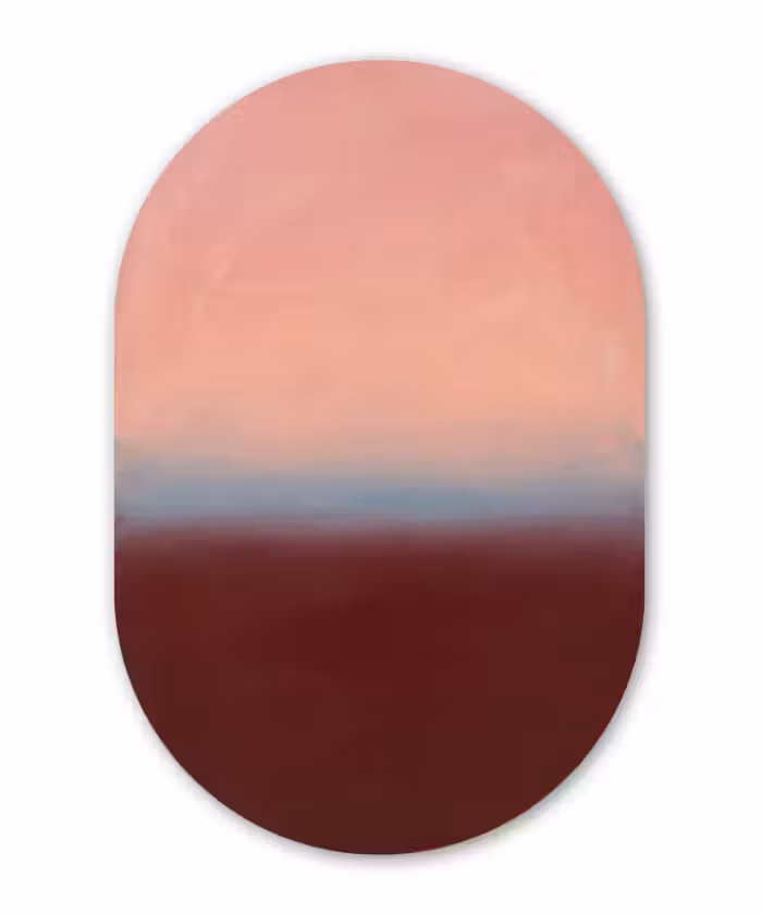 Alu-Dibond-Bild Oval - Zusammenfassung – Farbe – Rosa