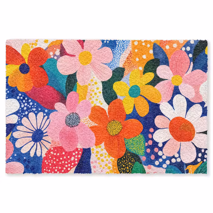 Fußmatte - Blumen - Bunt - Tupfen