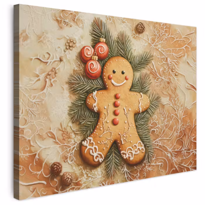 Leinwandbild - Weihnachten - Plätzchen - Puppe - Spekulatius