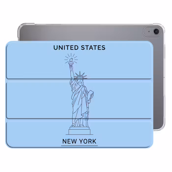 iPad-Hülle - Denkmal – Freiheitsstatue – New York – Minimalistisch – Blau