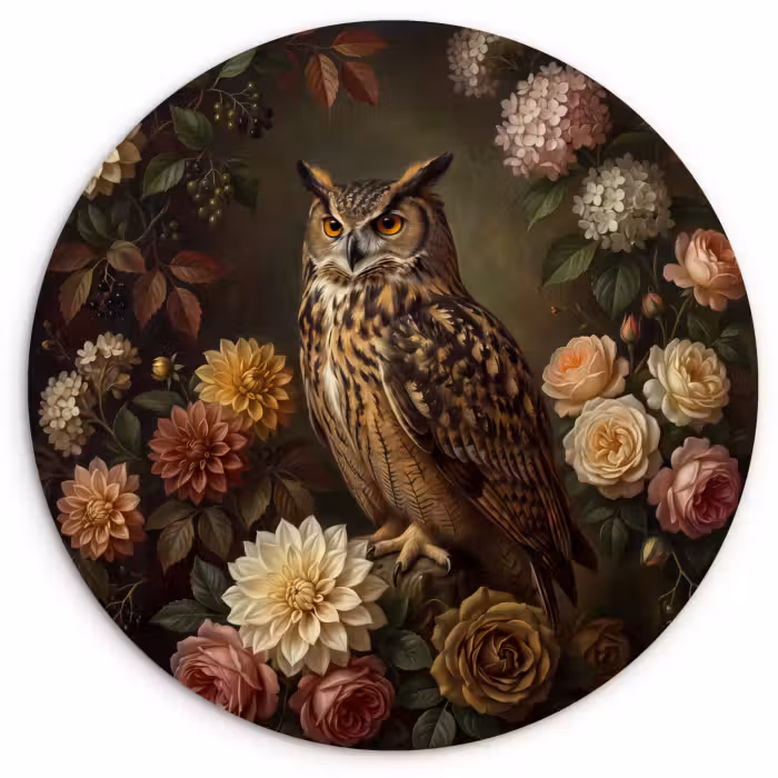 Glasbild Rund - Vogel – Tiere – Kunst