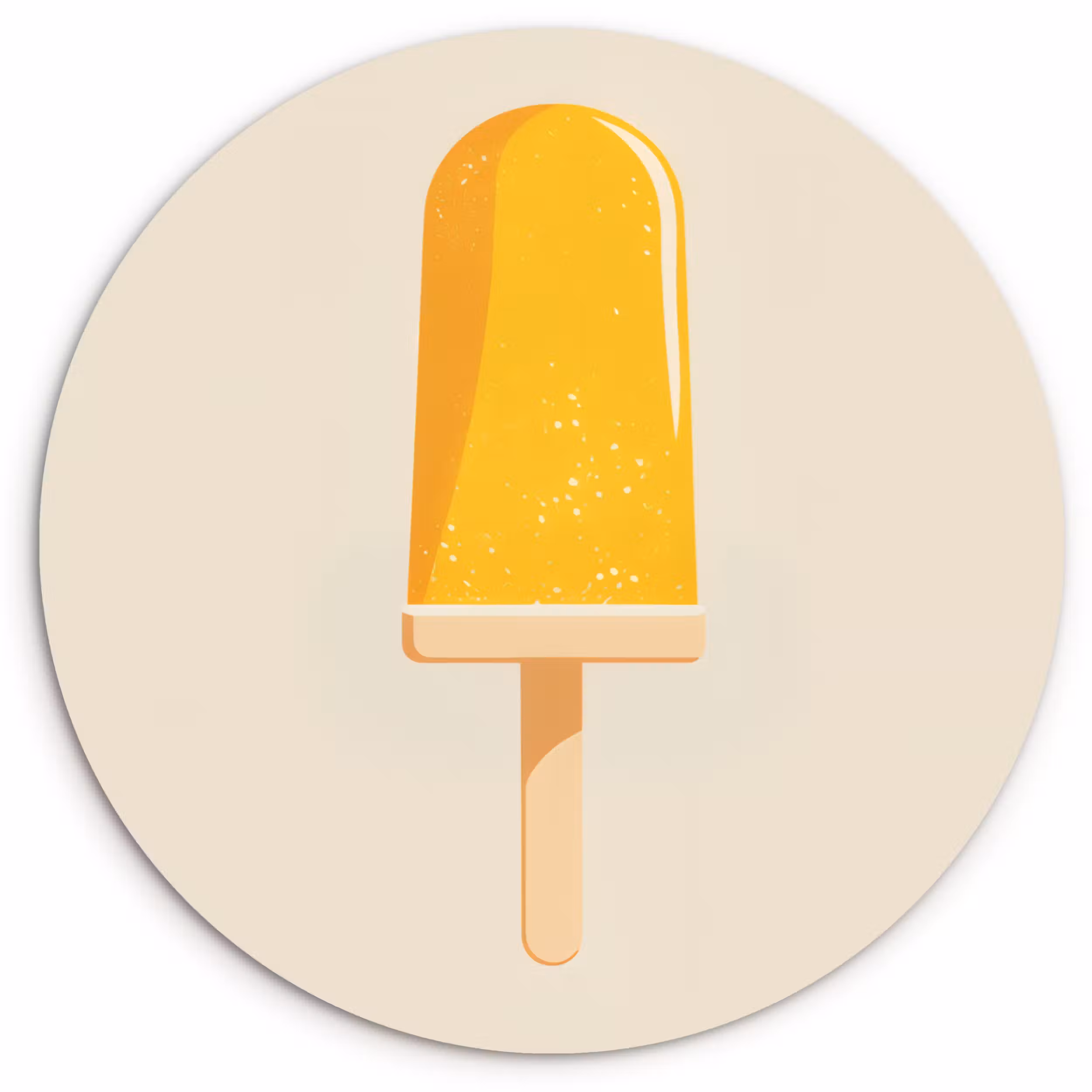Glasbild Rund - Eis am Stiel - Orange - Wasser