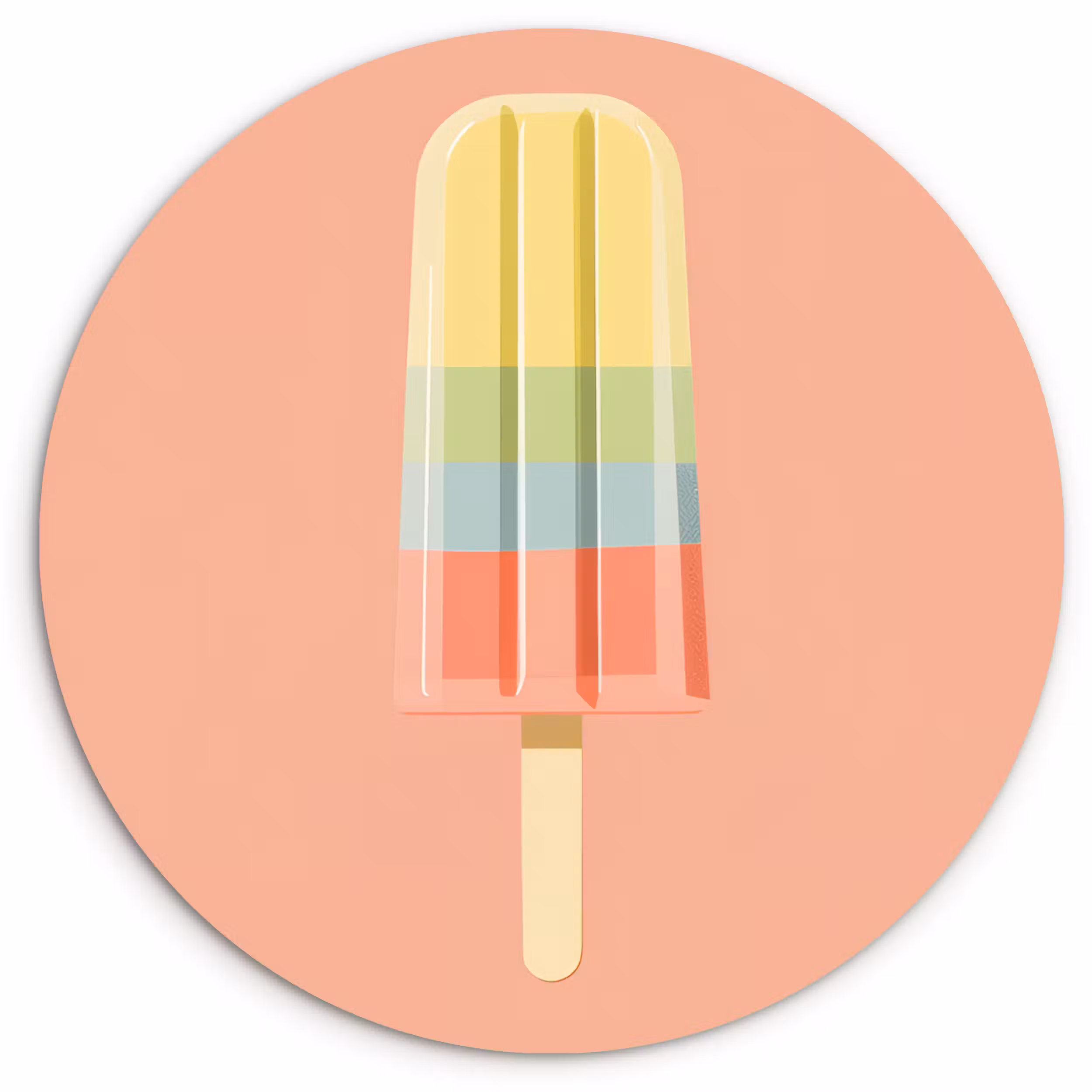 Glasbild Rund - Wassereis - Pastelltöne - Minimalistisch