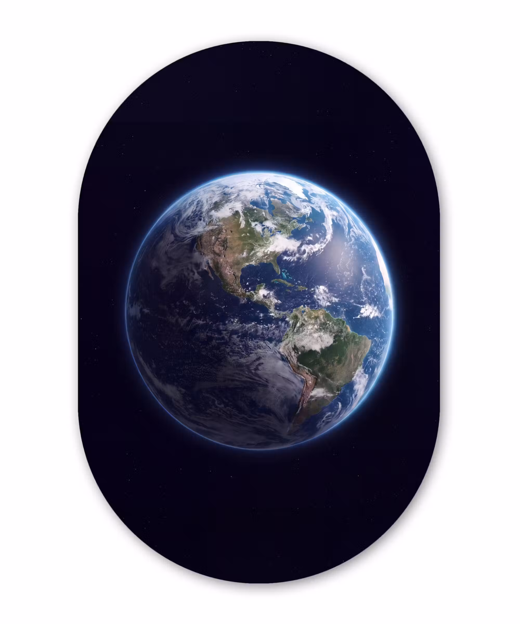 Alu-Dibond-Bild Oval - Erde – Weltraum – Kosmos