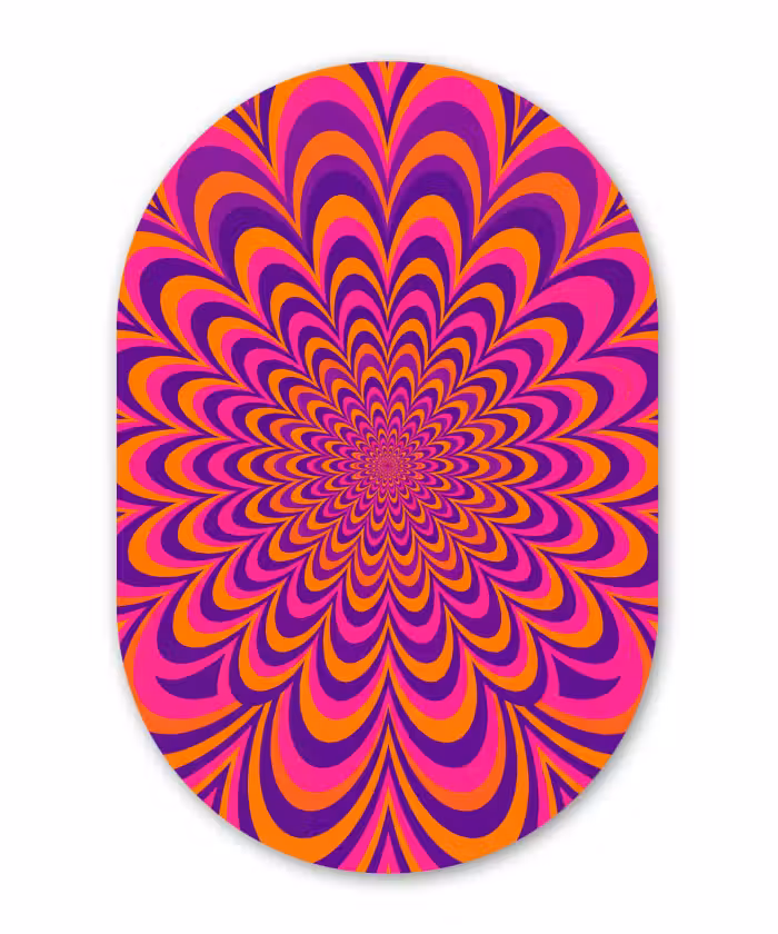 Alu-Dibond-Bild Oval - Muster – Optisch – Bunt