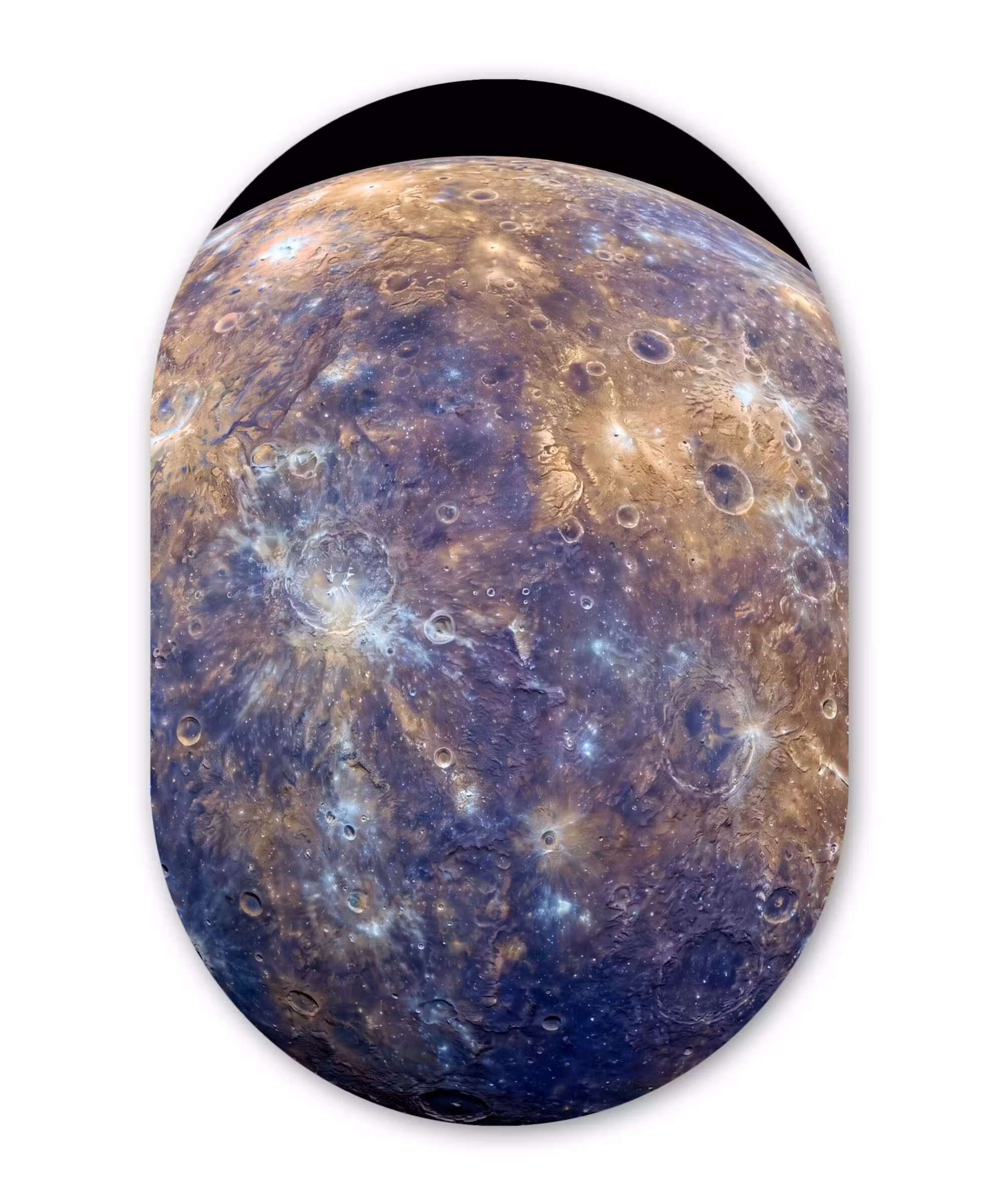 Alu-Dibond-Bild Oval - Planet – Krater – Weltraum