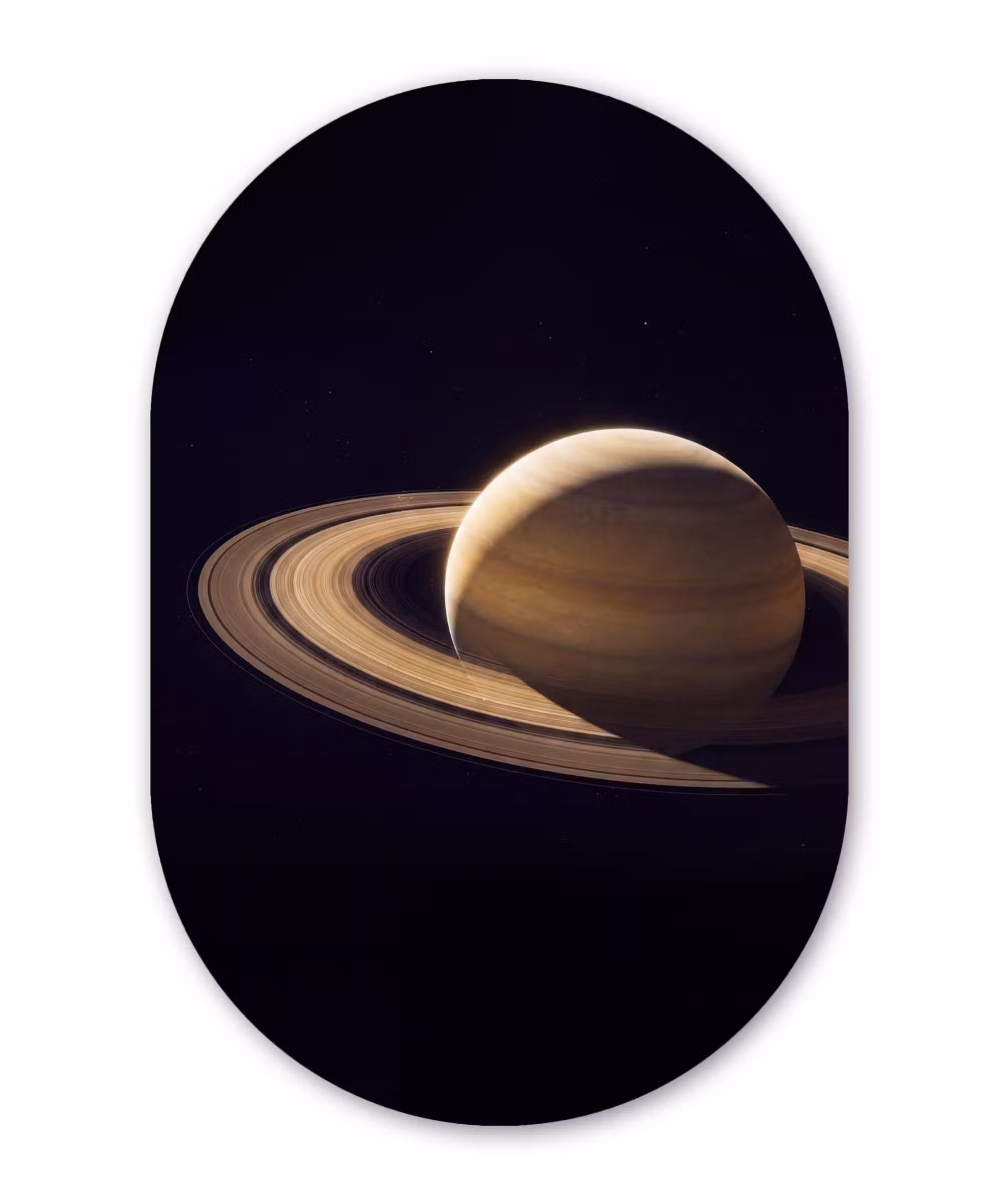Alu-Dibond-Bild Oval - Planet – Ringe – Weltraum