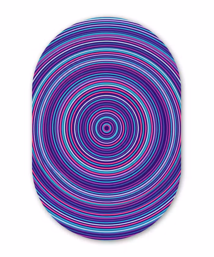 Alu-Dibond-Bild Oval - Zusammenfassung – Kreise – Farbenfroh