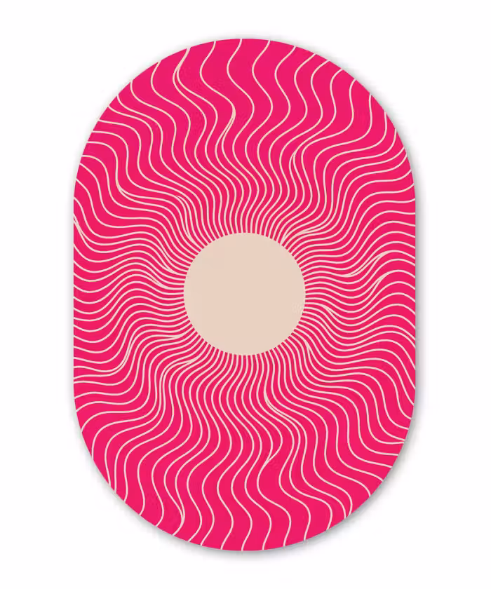 Alu-Dibond-Bild Oval - Zusammenfassung – Muster – Rosa