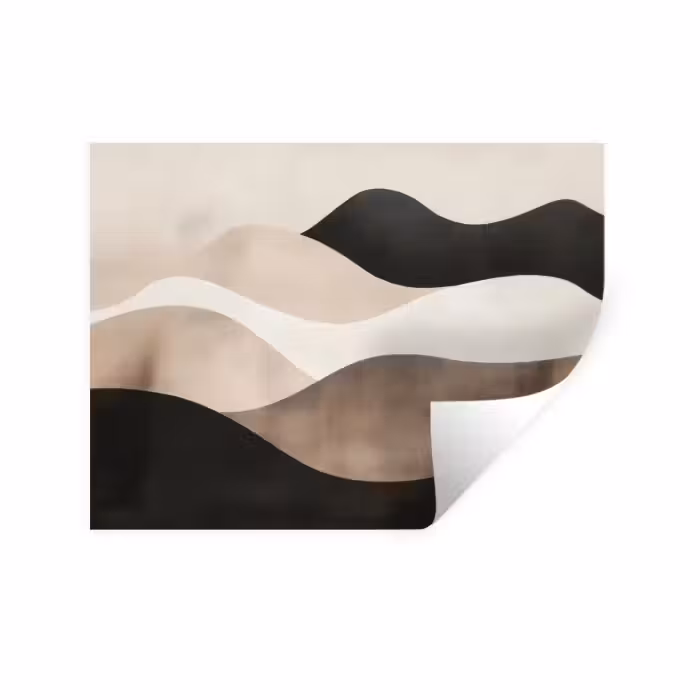 Wandtattoo – Abstrakt - Landschaft - Wellen - Cremefarben