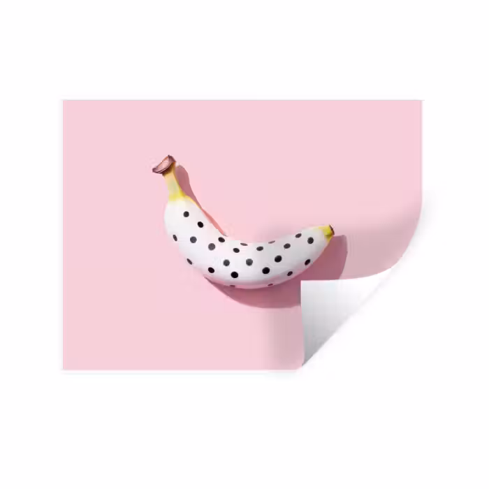 Wandtattoo – Banane - Tupfen - rosa