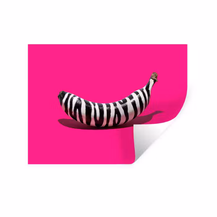 Wandtattoo – Banane - Zebramuster - Rosa
