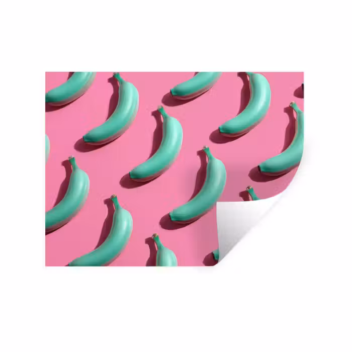 Wandtattoo – Bananen - Muster - Blau - Rosa