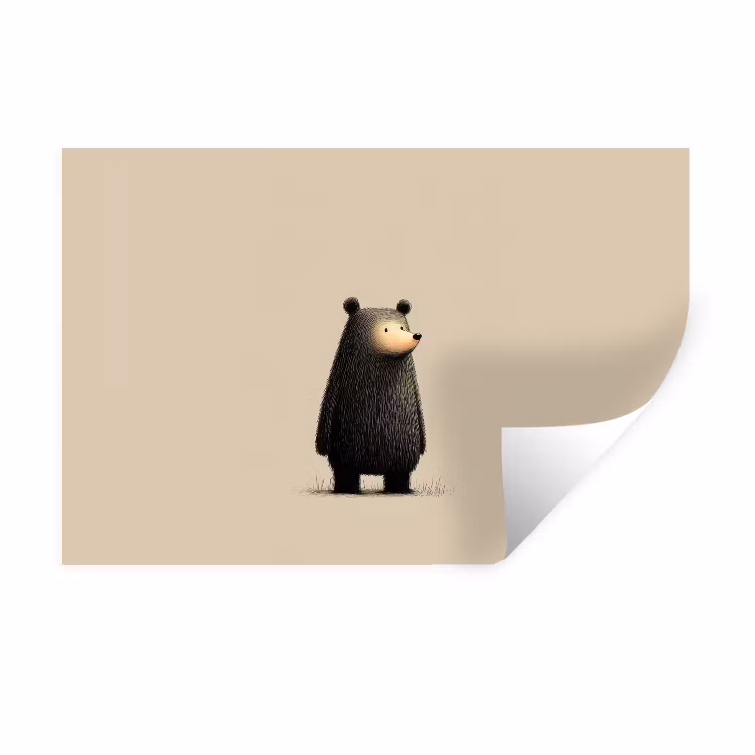 Wandtattoo – Bär - Dunkelbraun - Minimalistisch