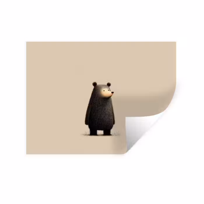 Wandtattoo – Bär - Dunkelbraun - Minimalistisch