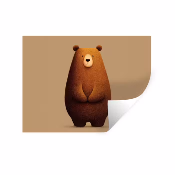 Wandtattoo – Bär - Minimalistisch - Braun