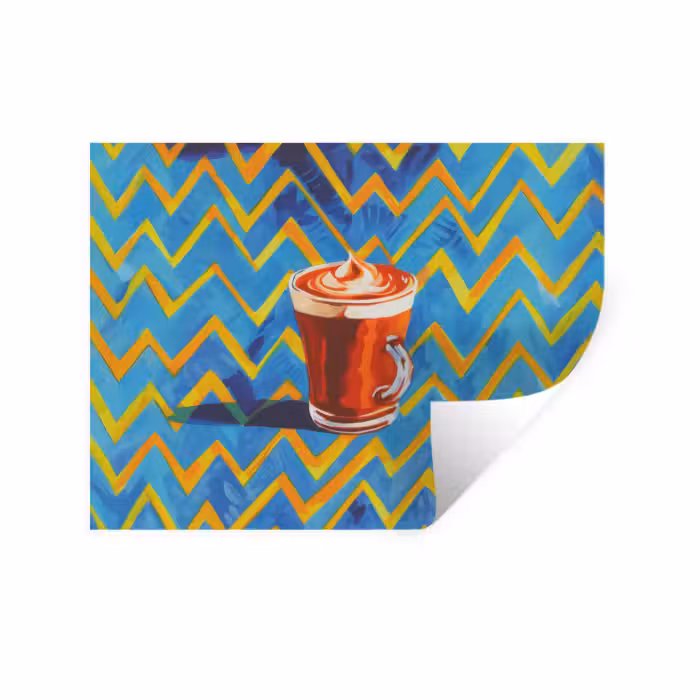 Wandtattoo – Becher - Kaffee - Zickzack - Schlagsahne