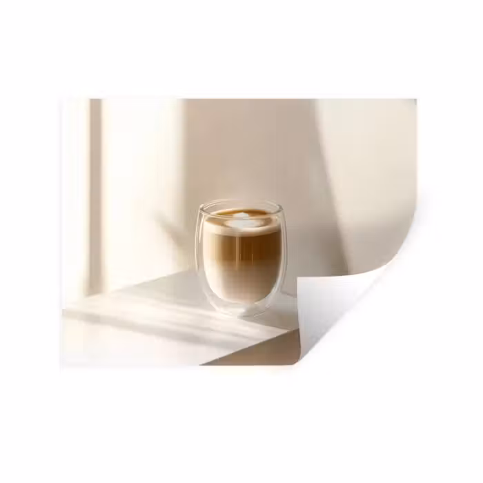 Wandtattoo – Becher - Latte - Minimalistisch - Schatten