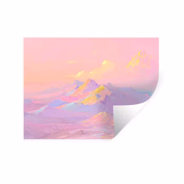 Wandtattoo – Berggipfel - Wolken - Verträumt