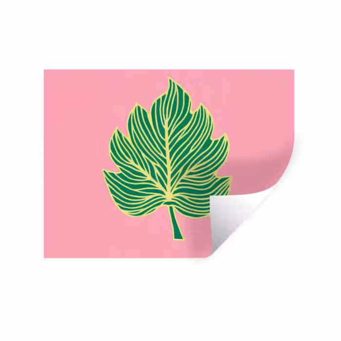 Wandtattoo – Blatt - Grün - Illustration - Minimalistisch