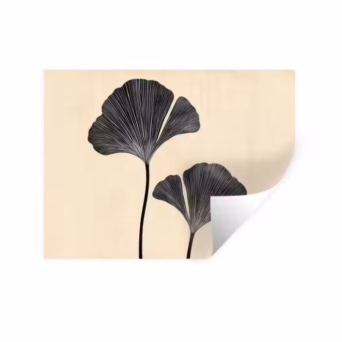 Wandtattoo – Blätter - Minimalistisch - Schwarz