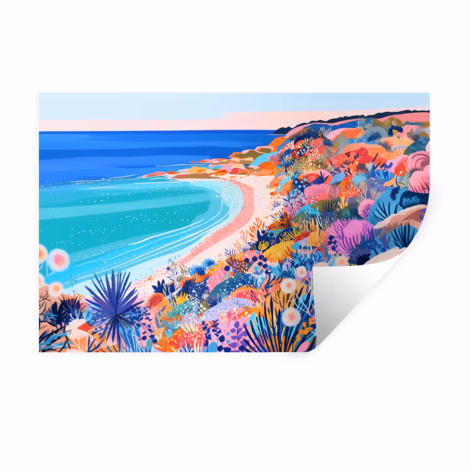 Wandtattoo – Blumenwiese - Meer - Sommer