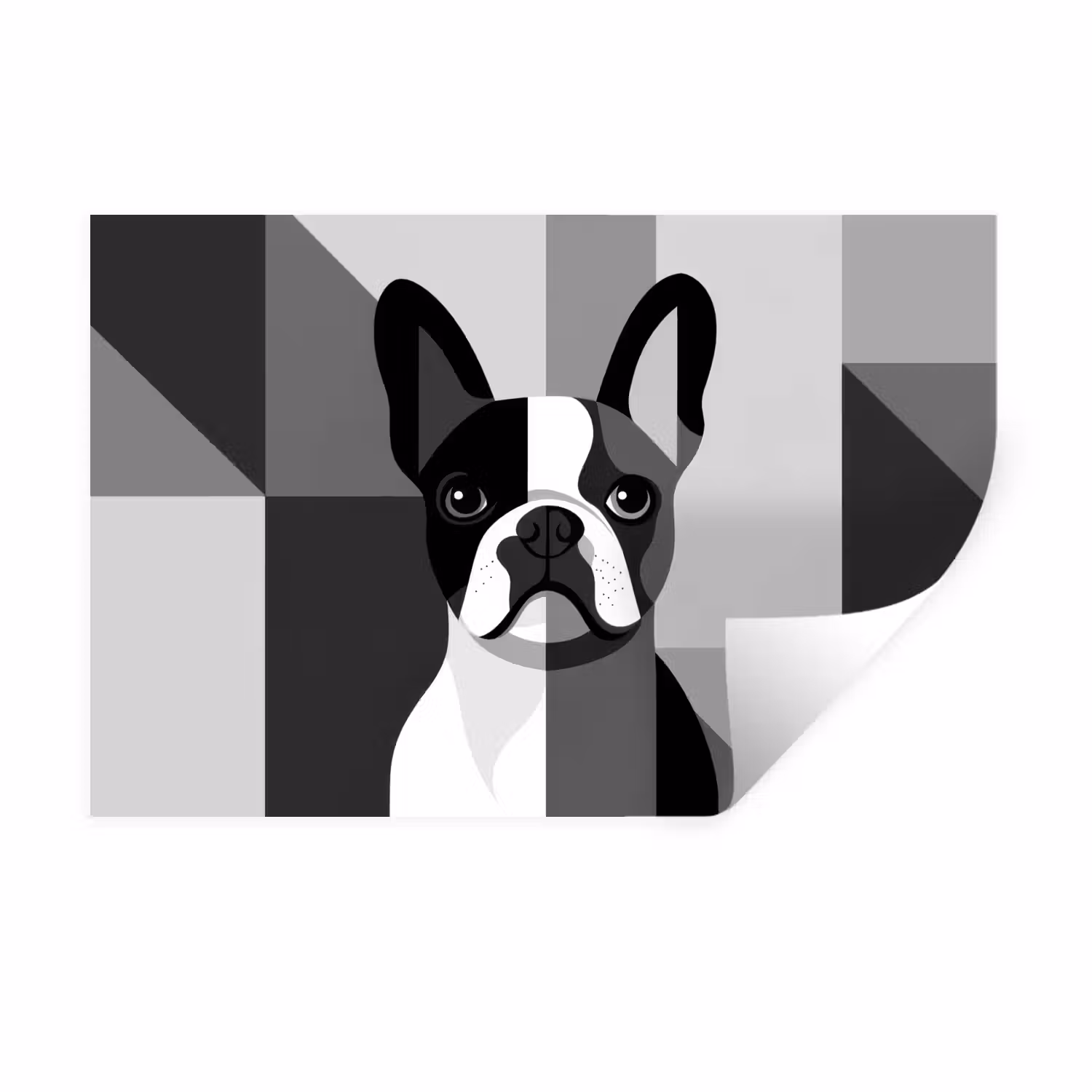 Wandtattoo – Bulldogge - Schwarz - Abstrakt - Flugzeuge