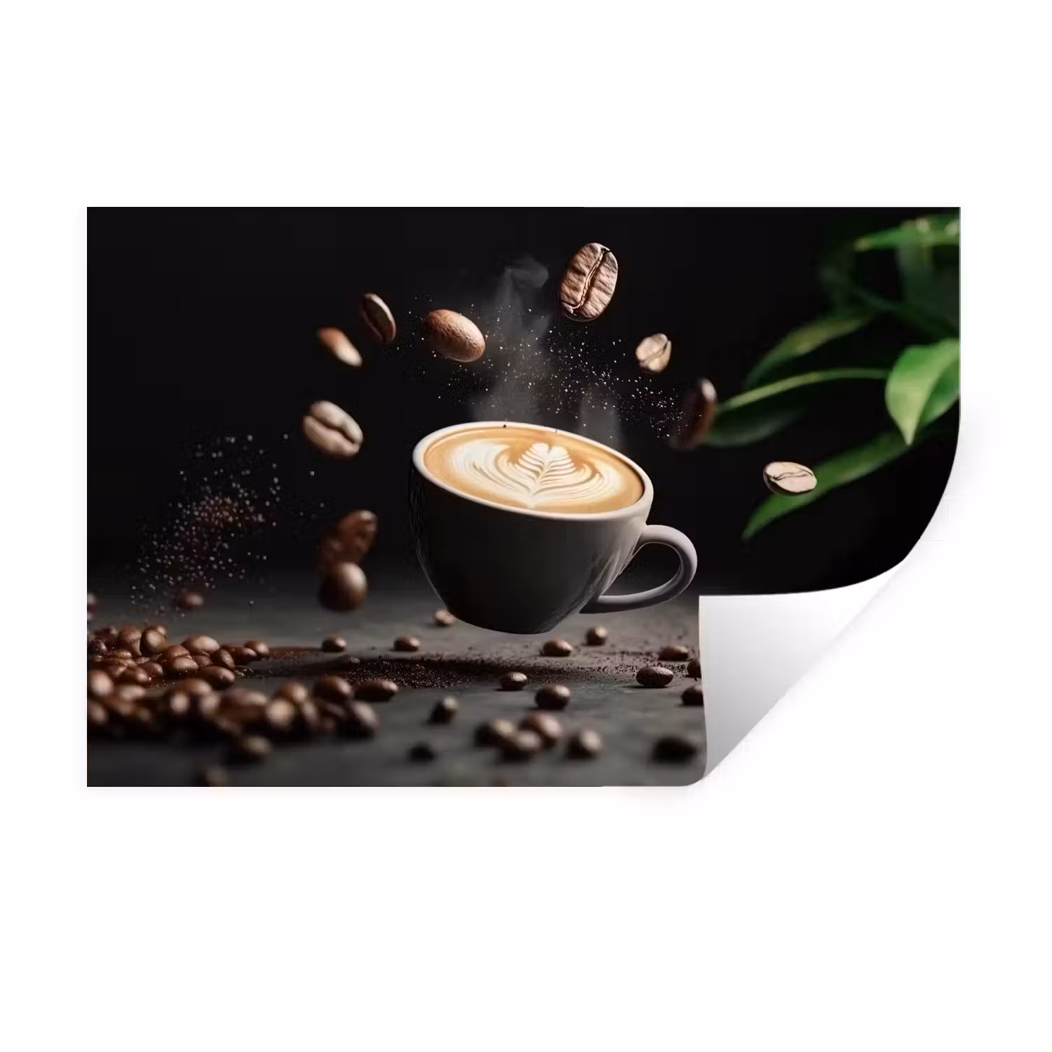 Wandtattoo – Cappuccino - Tasse - Bohnen - Braun