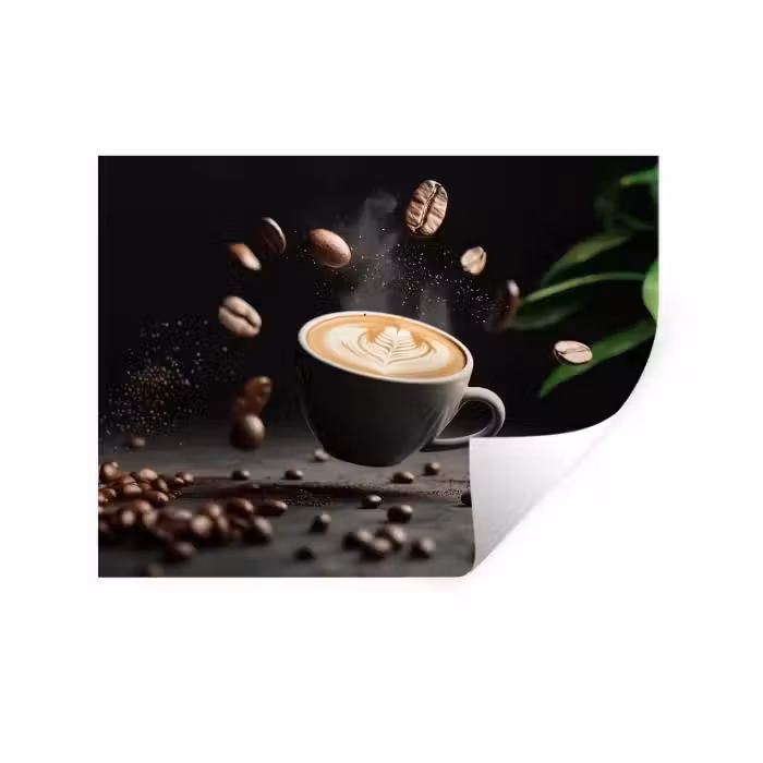 Wandtattoo – Cappuccino - Tasse - Bohnen - Braun