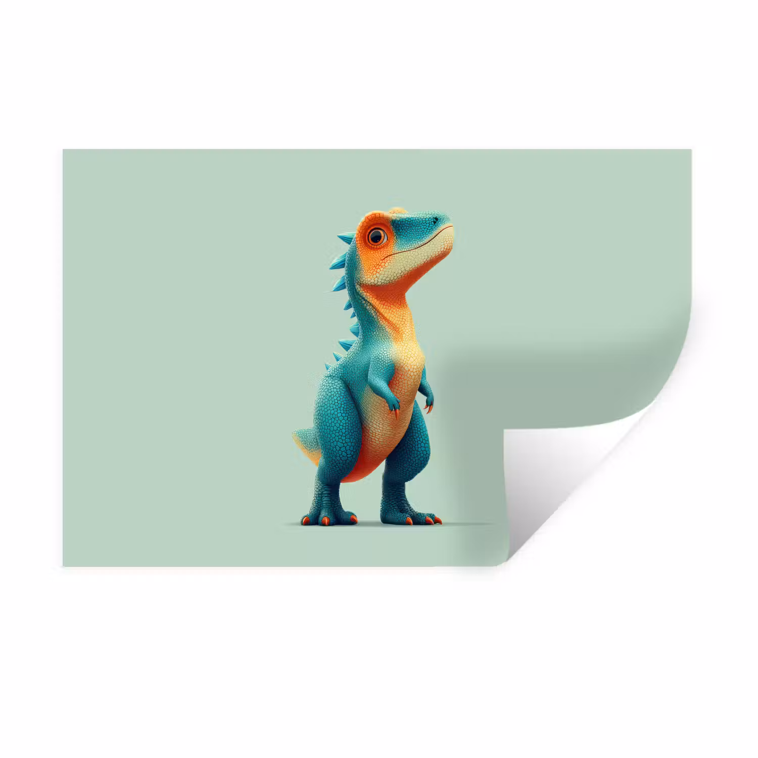 Wandtattoo – Cartoon - Dino - Orange - Kegelspiel