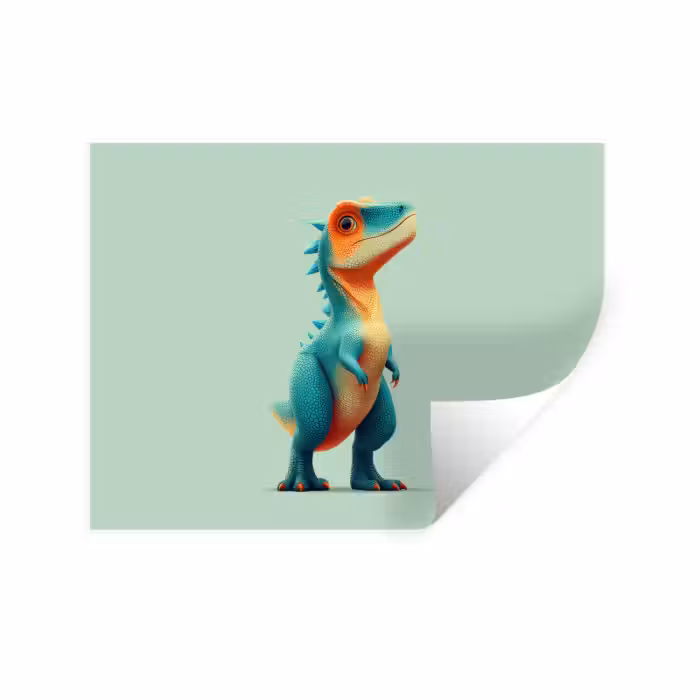 Wandtattoo – Cartoon - Dino - Orange - Kegelspiel