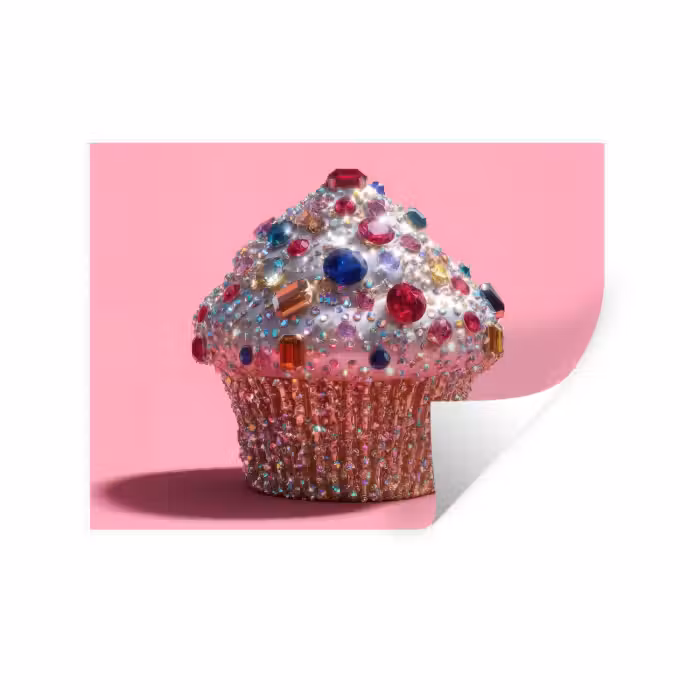 Wandtattoo – Cupcake - Bunt - Edelsteine