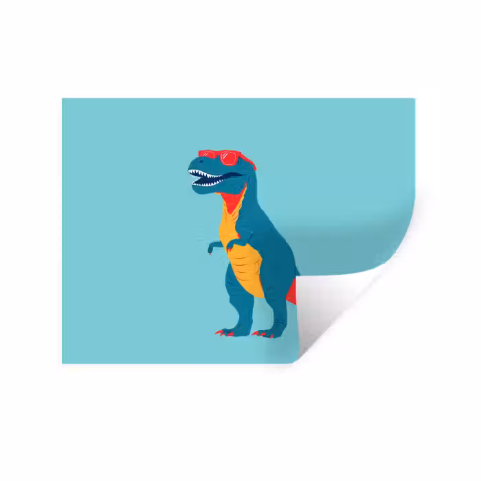 Wandtattoo – Dinosaurier - Blau - Sonnenbrille