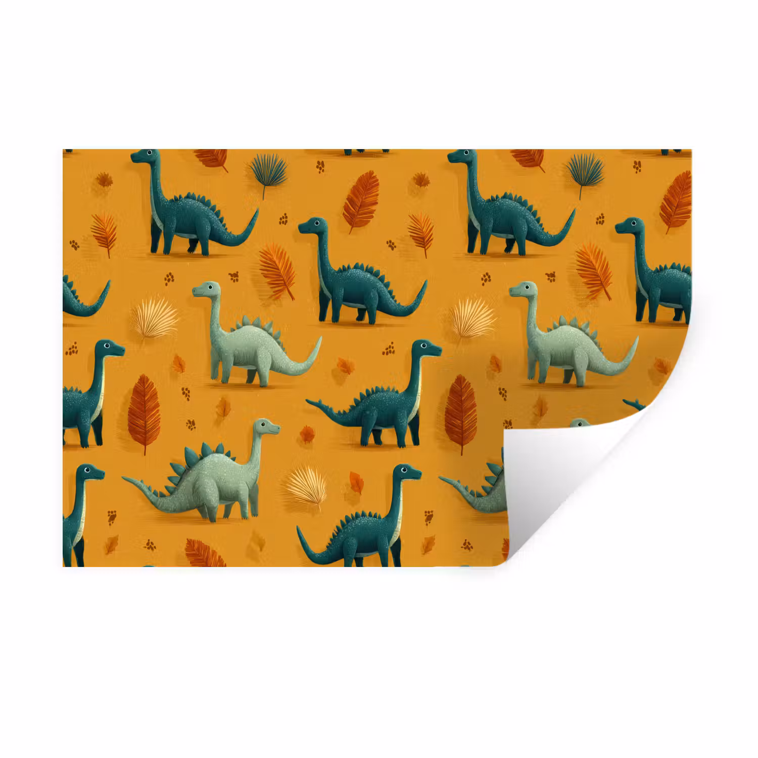 Wandtattoo – Dinosaurier - Stacheln - Herbstblätter - Braun