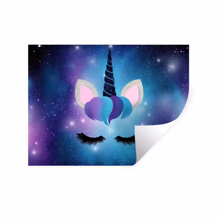 Wandtattoo – Einhorn - Sterne - Blau