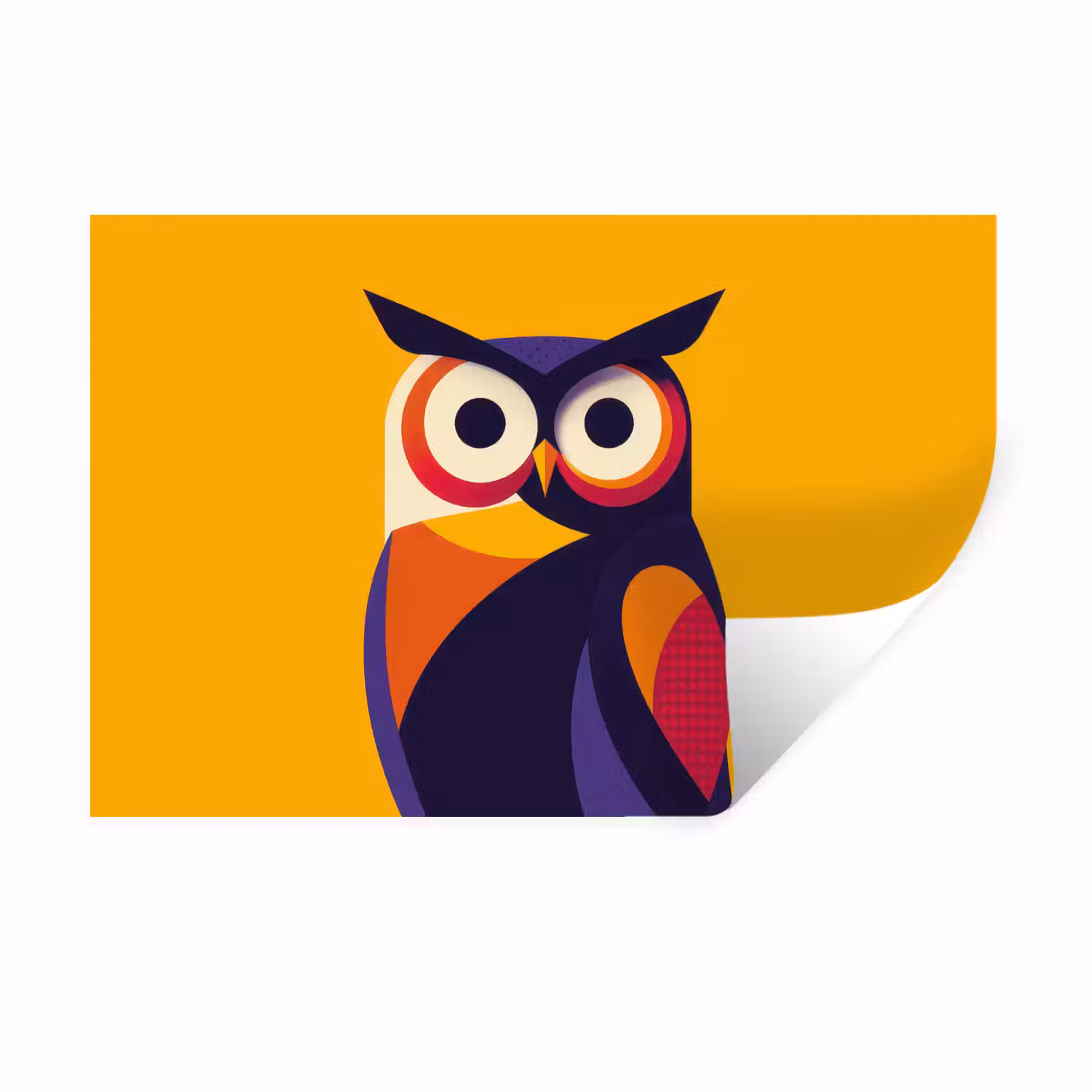 Wandtattoo – Eule - Grafik - Bunt - Augen