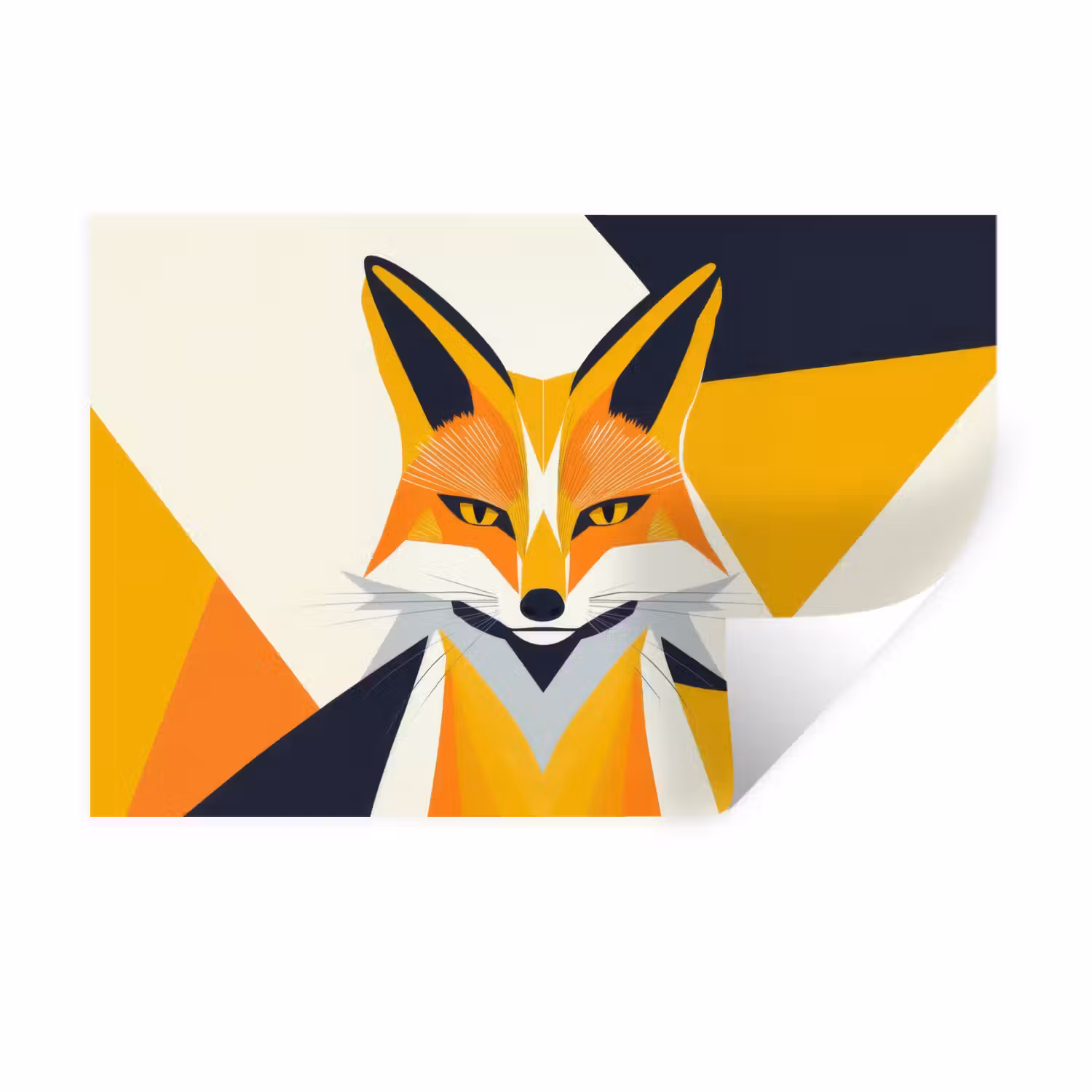 Wandtattoo – Fuchs - Orange - Abstrakt - Dreiecke