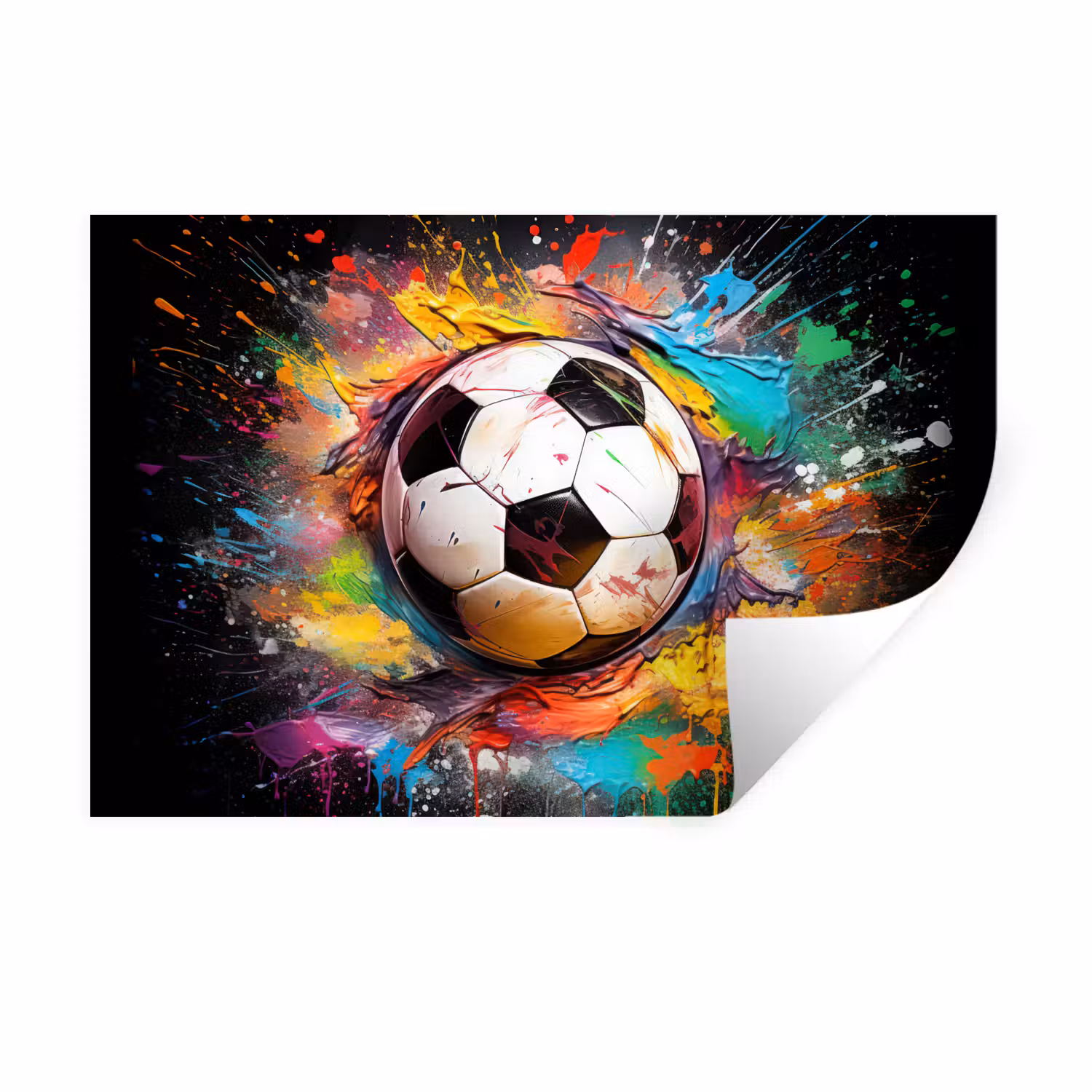 Wandtattoo – Fußball - Farbe - Farben - Schwarz - Weiß