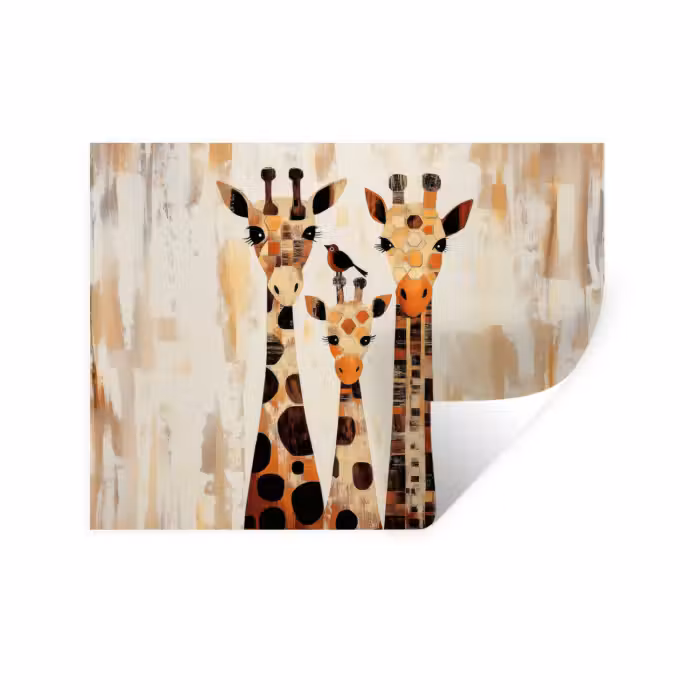 Wandtattoo – Giraffen - Cartoon - Creme