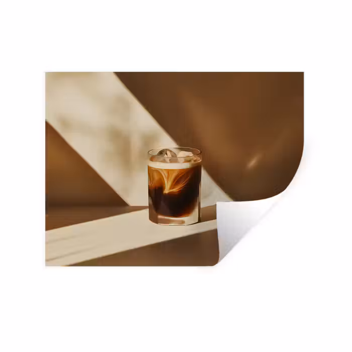 Wandtattoo – Glas - Eiskaffee - Schatten - Braun