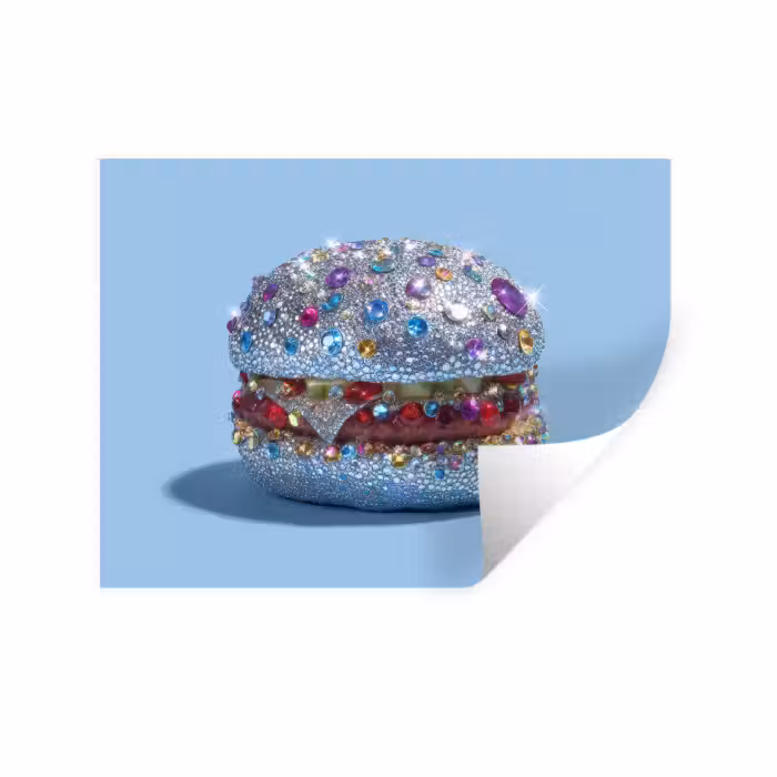 Wandtattoo – Glitter - Hamburger - Blau