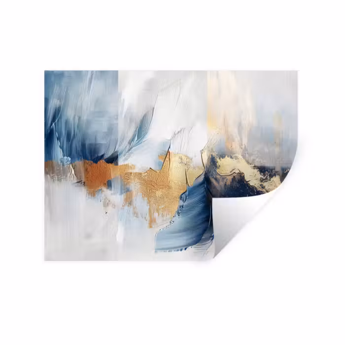 Wandtattoo – Gold - Blau - Aquarell - Kunst - Modern