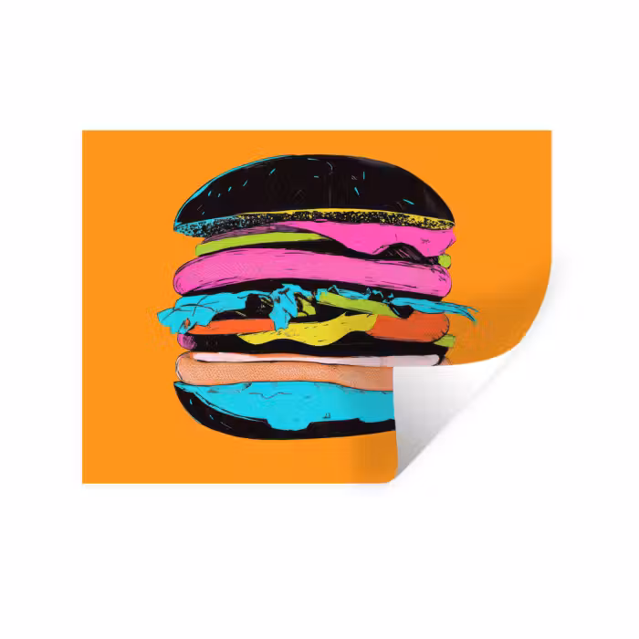 Wandtattoo – Hamburger - Bunt - Verspielt