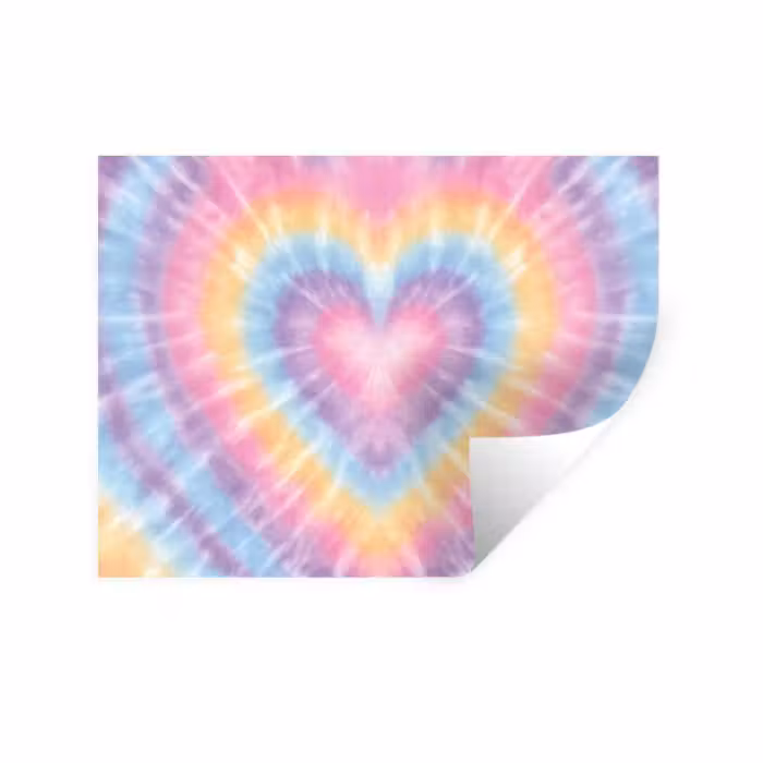 Wandtattoo – Herzform - Pastellfarben - Tie Dye
