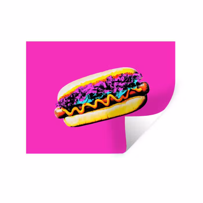 Wandtattoo – Hotdog - Rosa - Retro