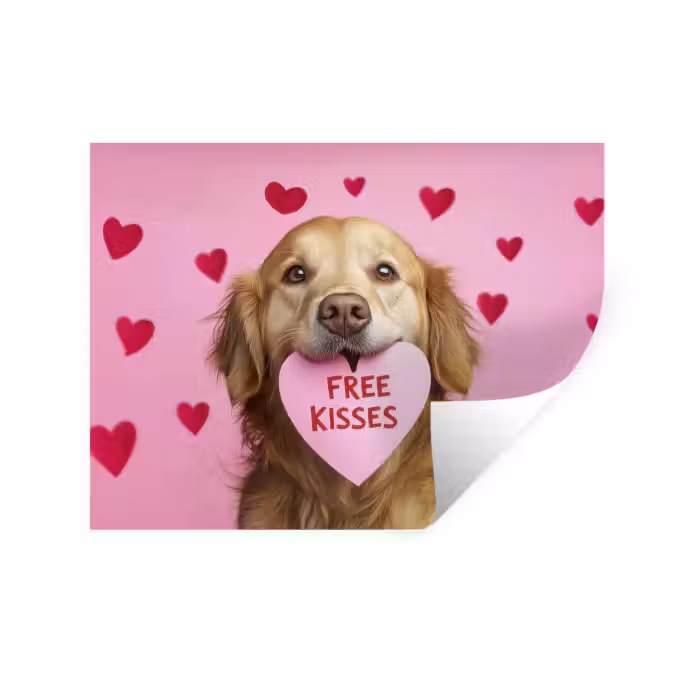 Wandtattoo – Hund - Kuss - Valentinstag - Herzen