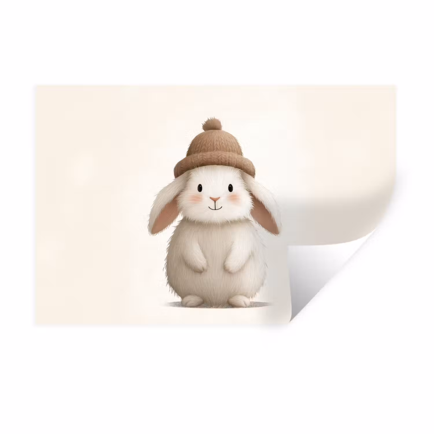 Wandtattoo – Kaninchen - Hut - Ohren - Beige